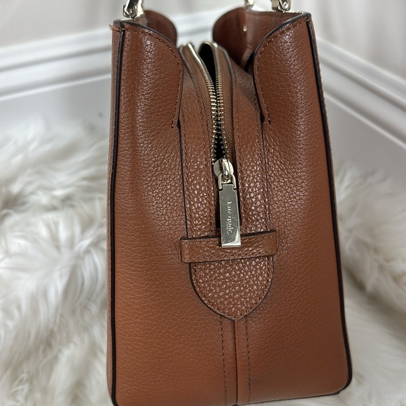 Kate Spade Brown Leila Medium Triple Compartment Satchel Crossbody Purse - Picture 11 of 15